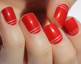 Red Olivia Heat Activated Nail Wraps