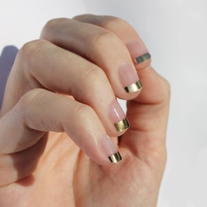 Gold French Heat Activated Nail Wraps image 1