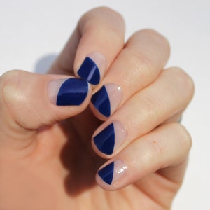 Navy Modern French Heat Activated Nail Wraps