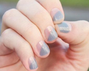 Barley There Gray Modern French Heat Activated Nail Wraps