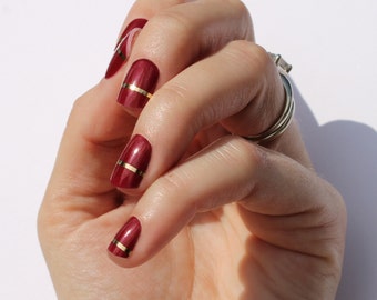 Wine Lola Heat Activated Nail Wraps