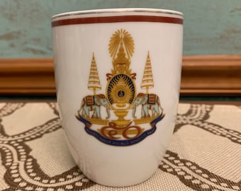 Vintage Jiraph Ceramics Thailand Elephant Design Emblem Art Pottery Ceramic Mug