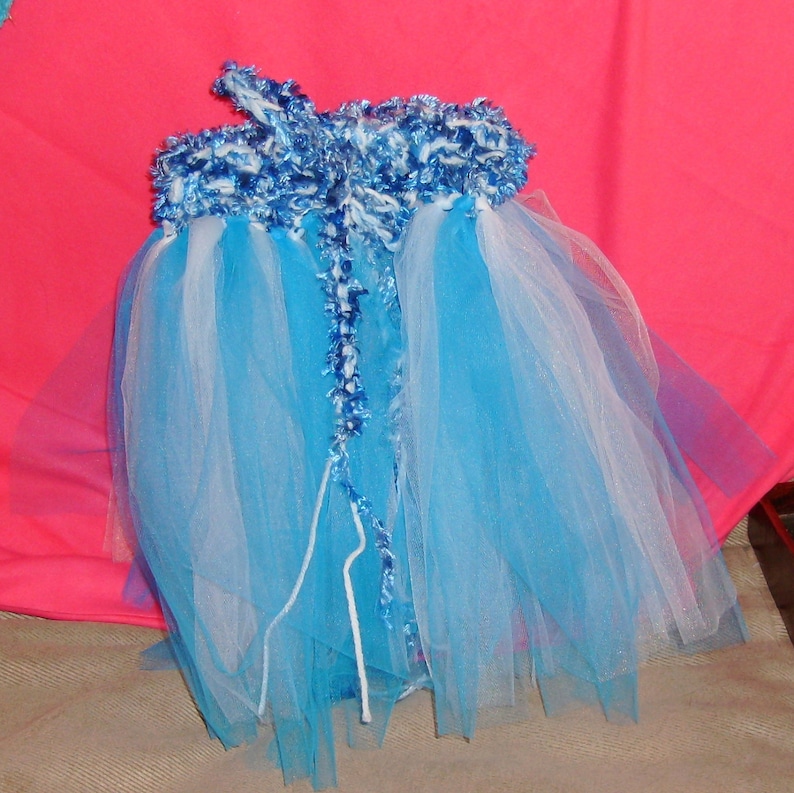 Tutu Sky Blue Lights Length Blues and White Adjustable Waist 42 Inch Fairy Skirt 18 Inch