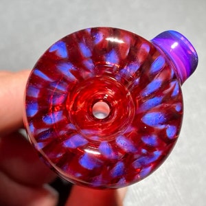 Chillum Glass Pipe / Fire Hot Pink Full Cane Worked Large Heady Chillum / Pink Slyme and Red Elvis / Pink / Royal Jelly / JappeGlass