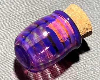 Royal Jelly MICRO Jar with Cork, Hand Blown Round Bottom Bottle, Artisan Glass, JappeGlass