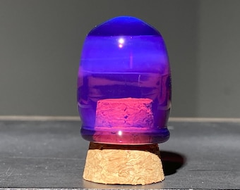 Royal Jelly MINI Jar with Cork, Hand Blown Round Bottom Bottle, Artisan Glass, JappeGlass