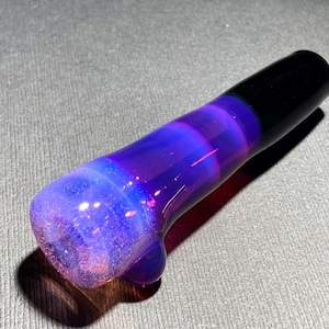 Pink Slyme and Royal Jelly Heady Fade Chillum Glass Pipe Small One Hitter, Pure Color, Onyx, JappeGlass