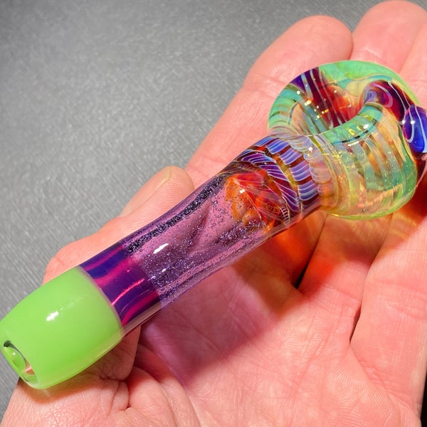 Purple & Green Heady Fade Glass Pipe // DoubleDose // Royal Jelly // Purple Lollipop // Slyme // Double Amber Purple // JappeGlass