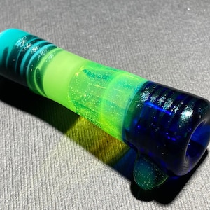 ネオンフェード ヘディ チラム ガラスパイプ ワンヒッター、スライム、コバルト、アクア、メタリック アンオブタニウム、ピュアカラー、ジャッペグラス