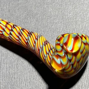 MINI Desert Heat Pocket Sherlock Glass Pipe One Hitter / New Mexico Blend / Roswell / Aqua / Garnet / Spun Cane Heady Layers / JappeGlass