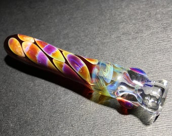 Chillum Glass Smoking Pipe // Ruby Red Tie Dye Blend // Silver Purple // Double Amber // Fade // Layers // Jappeglass