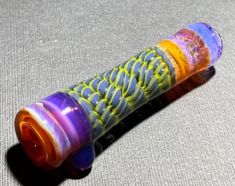 Chillum Glass Pipe One Hitter // 6 Section Electric Lavender and Jackpot Fade // Amber Purple // Royal Jelly // Pink Slyme // JappeGlass