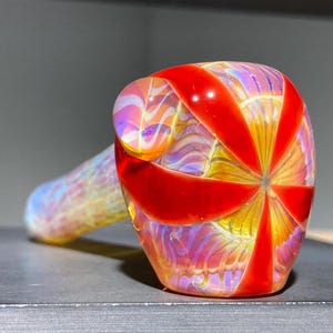 Sunset Fade Compact Hammer Glass Pipe / Hammer Pipe 4&quot; Extra Thick / Color Change Pipe Silver Earth Tones / Cane Worked Layers / JappeGlass