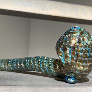 Metallic Maple Syrup Camo (large) Sherlock Glass Pipe Full Sparkle / Heady Pipes / Golden Jackpot / Silver Unobtainium / JappeGlass