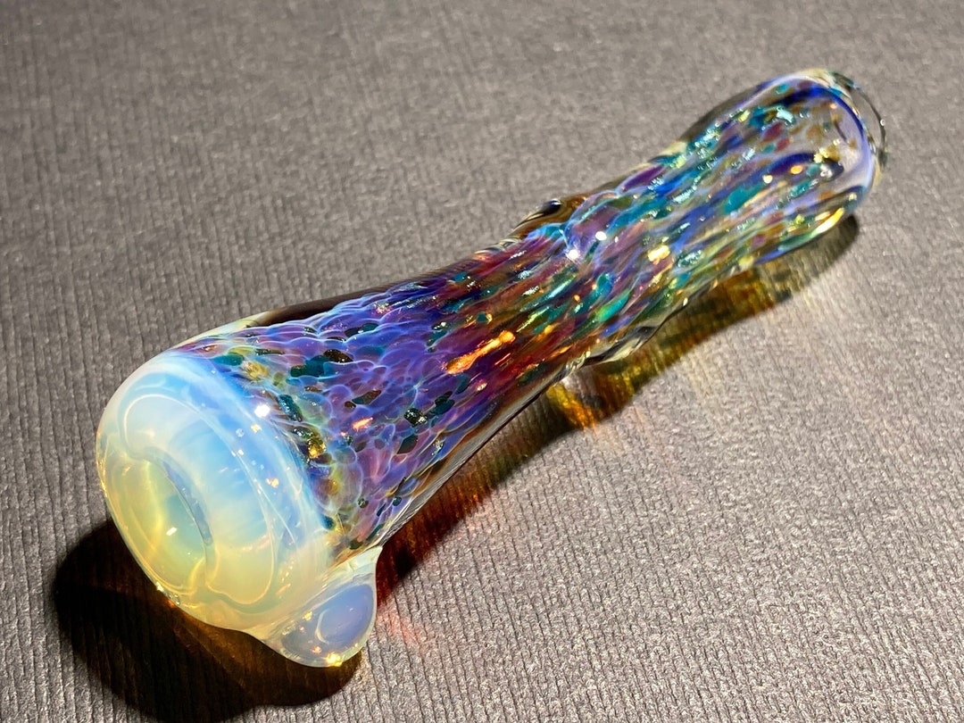 Moonstone Opaline Chillum Glass Pipe One Hitter // Color Change Pipe