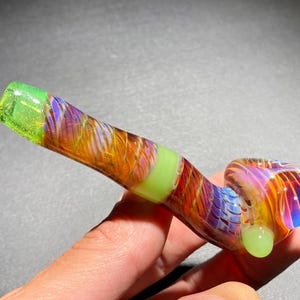 MINI Sherlock Glass Pipe One Hitter Pure Color 3.75 / Amber Purple Stardust Cane / Slyme e Doubledose Green / JappeGlass