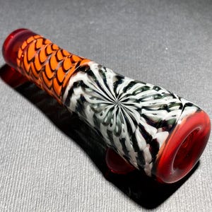 Chillum Glass Pipe One Hitter / Unique Chillum Pipes / Heady Chillum / Star White and Galaxy Black Sparkle / Lava / Orange / JappeGlass