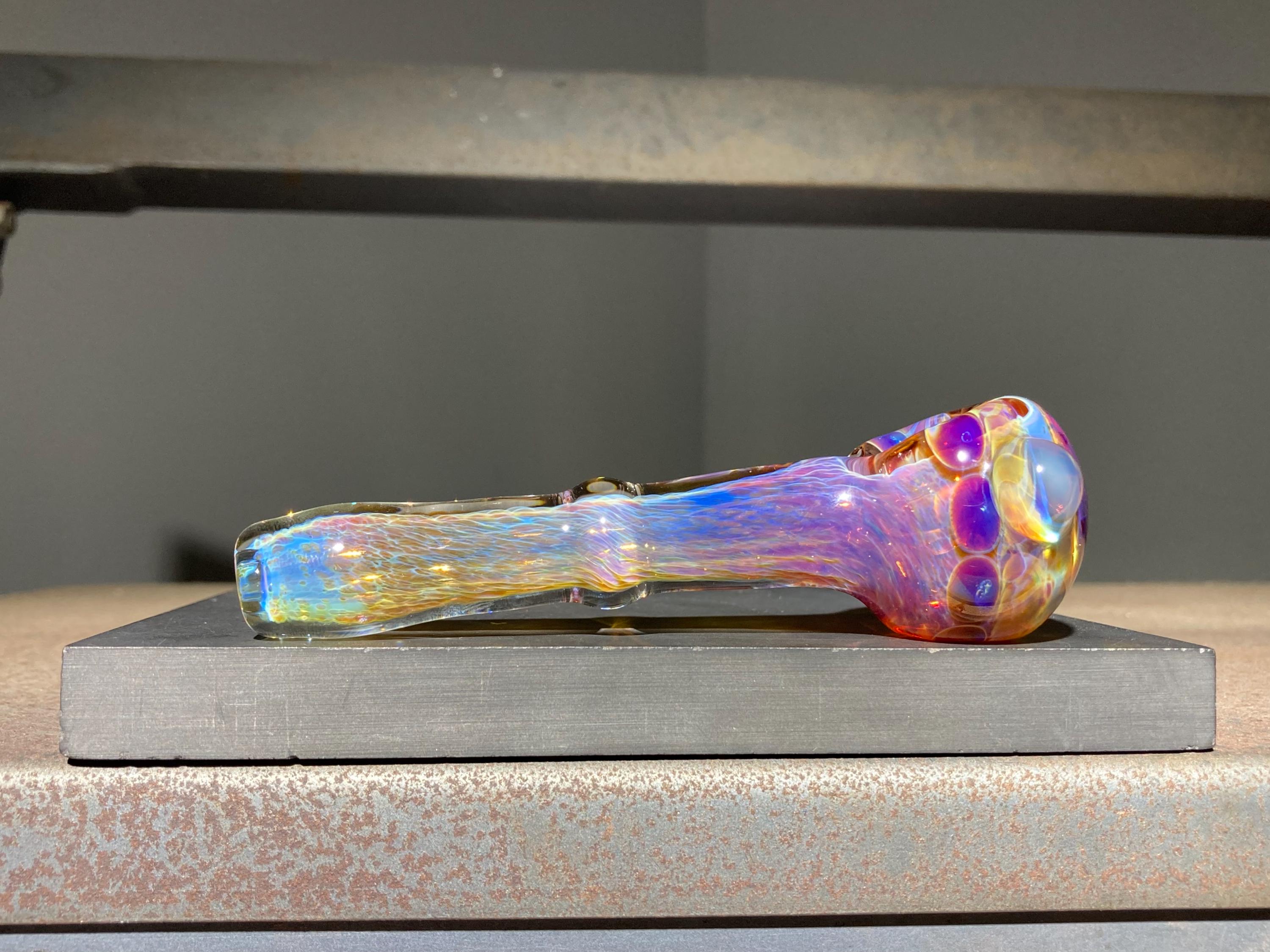 Sunset Fade Glass Pipe 4.75" / Color Change Pipes / Silver Purple Butter / Double Amber Purple / Cane Worked Layers / JappeGlass