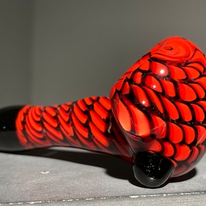 MINI Black Cherry Pocket Sherlock Glass Pipe // Cherry // Galaxy Black Sparkle // Red Elvis // Spun Cane Heady Layers // JappeGlass