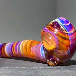 MICRO Pocket Sherlock Glass Pipe One Hitter: Pure Amber Purple, JappeGlass (3.25&quot;)