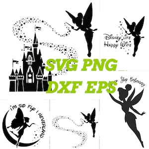 Tinkerbell like character files of svg, png, dxf, png, eps files, clipart, cut file