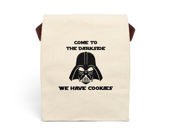 Welcome to the Darkside Canvas Lunch Bag With Strap Fill it with cookies and recruit your friends!