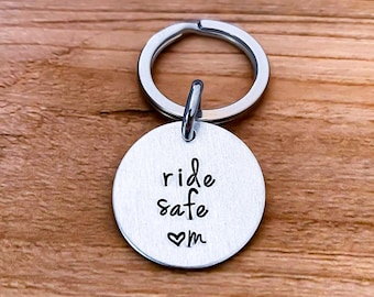 Ride Safe Keychain First Car New Driver Custom Name Car Keys Tag New Car Boyfriend Girlfriend Long Distance Relationship Grad Gift