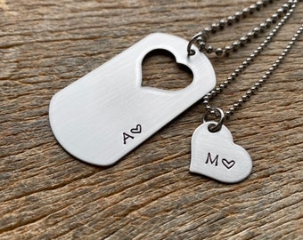 His and Her Set Couples Jewelry Set Valentine gift +His and Hers Dog Tag Set Her One His Only Personalized Couples Medium Dog Tag