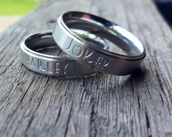 joker and harley quinn wedding ring set