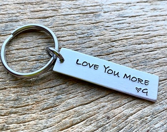 Love You More Lightweight Aluminum key Chain Gift For Wife / Husband / Girlfriend/ Boyfriend / Anniversary/ Birthday / Son / Daughter