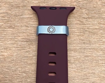 Handmade Smart Watch Band Charm: Brushed Finish, Sunflower  Design Flower lover