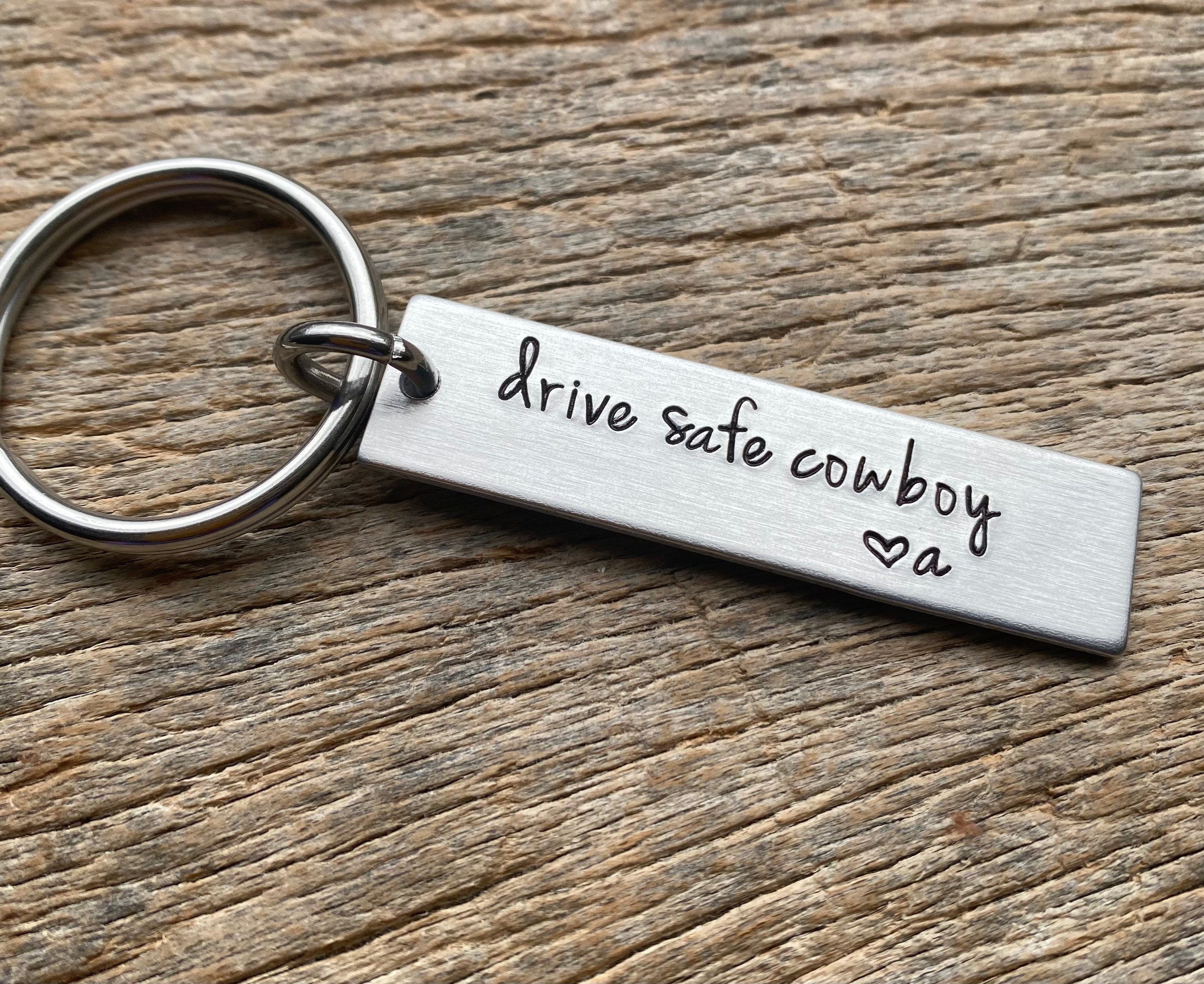 Drive Safe Keyring Keychain Bagcharm With Car Traffic 