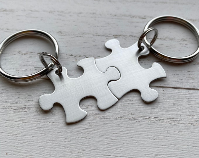 Blank Puzzle Piece Keychain, Stainless Steel, DIY Craft