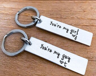 You're My Girl You're My Guy Keychain Set Long Distance Relationship Cute Keychains Anniversary Boyfriend Girlfriend New Driver Graduation