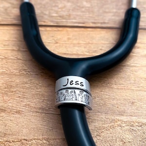 stethoscope ID Tag charm  custom stethoscope name tag personalized stethoscope charm ID nursing student gift graduation nursing nurse gift