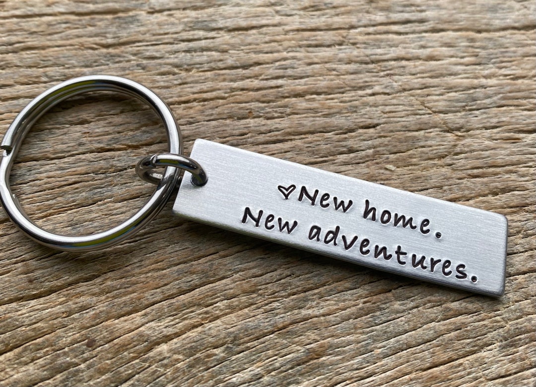 Rectagle Realtor Key New Home New Adventures Realtor Hand Stamped Light Weight Aluminum ...