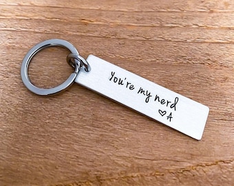 You're My Nerd Lightweight Personalized Custom Keychain Longer Distance Relationship Budget Cute Gift Boyfriend Girlfriend Anniversary Gift