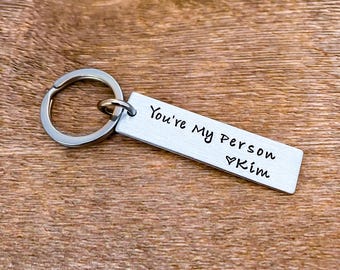 You're My Person Keychain Best Friend Boyfriend Girlfriend Cute Key Chain Budget Gift Long Distance Relationship Anniversary Wedding Gift
