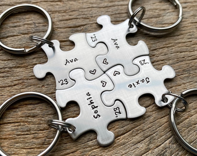 Pick Your Year Customized Graduation Puzzle Piece with Names Senior Gifts Key Chain Personalized Best Friends College Grad Class of 2026