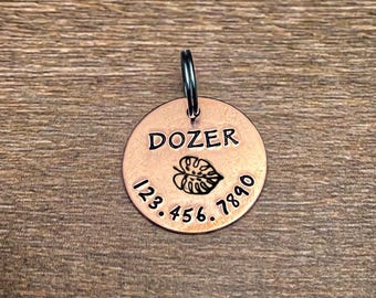 Pet Name ID Tag For Dog, Pet Gift, Dog Collar Name ID Tag , Dog ID Tag ,  Animal Name Tag , New Pet Gift, Medium Size Dog Collar Tag