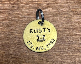 Custom Pet ID Tag For Dog, Pet Gift, Dog Collar Name ID Tag , Dog ID Tag ,  Animal Name Tag , New Pet Gift, Medium Size Dog Name Collar Tag