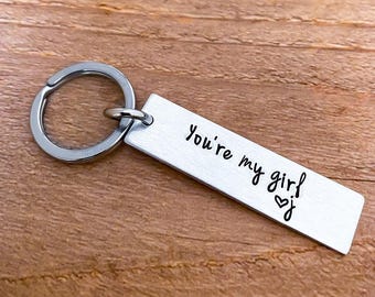 You're My Girl Handmade Keychain Cute Budget Gift for Anniversary Boyfriend Girlfriend New Driver Graduation Gift to Drive Safe with