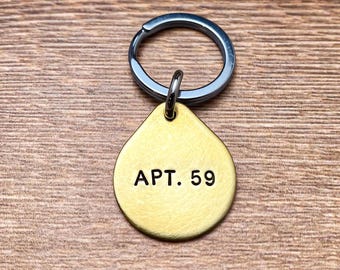 Personalize Brass Tear Drop Lake House, Beach House, Lawn Mower , Shed , Boat, Bike, Work Truck, Gate, Church Key, Office, Dock, Apartment