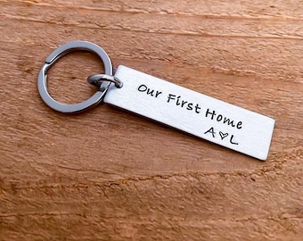 Our First Home Car Keys Keychain Tag Realtor Real Estate Client Gift Best Friend Boyfriend New Home Buyer Home Buying Anniversary