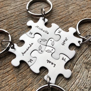 Pick Your Year Customized Graduation Puzzle Piece with Names Stainless Steel Key Chain Personalized Best Friends College Grad Class of 2026