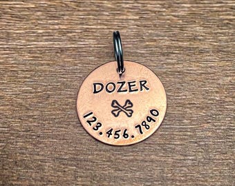 Custom Pet ID Tag For Dog, Pet Gift, Dog Collar Name ID Tag , Dog ID Tag ,  Animal Name Tag , New Pet Gift, Medium Size Dog Name Collar Tag