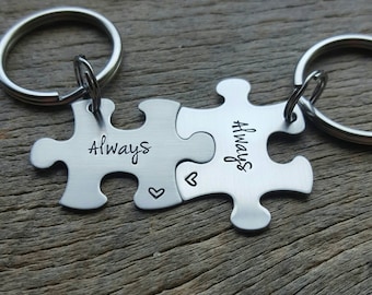Always Puzzle Piece Key Chain  Show You Will Always Love Each Other Choose your Quantity