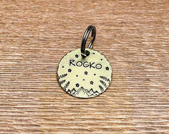 Name Pet ID Tag For Dog, Pet Gift, Dog Collar Name ID Tag , Dog ID Tag ,  Animal Name Tag , New Pet Gift, Medium Size Dog Collar Tag