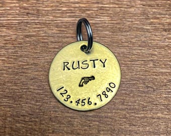 Name Pet ID Tag For Dog, Pet Gift, Dog Collar Name ID Tag , Dog ID Tag ,  Animal Name Tag , New Pet Gift, Medium Size Dog Collar Tag