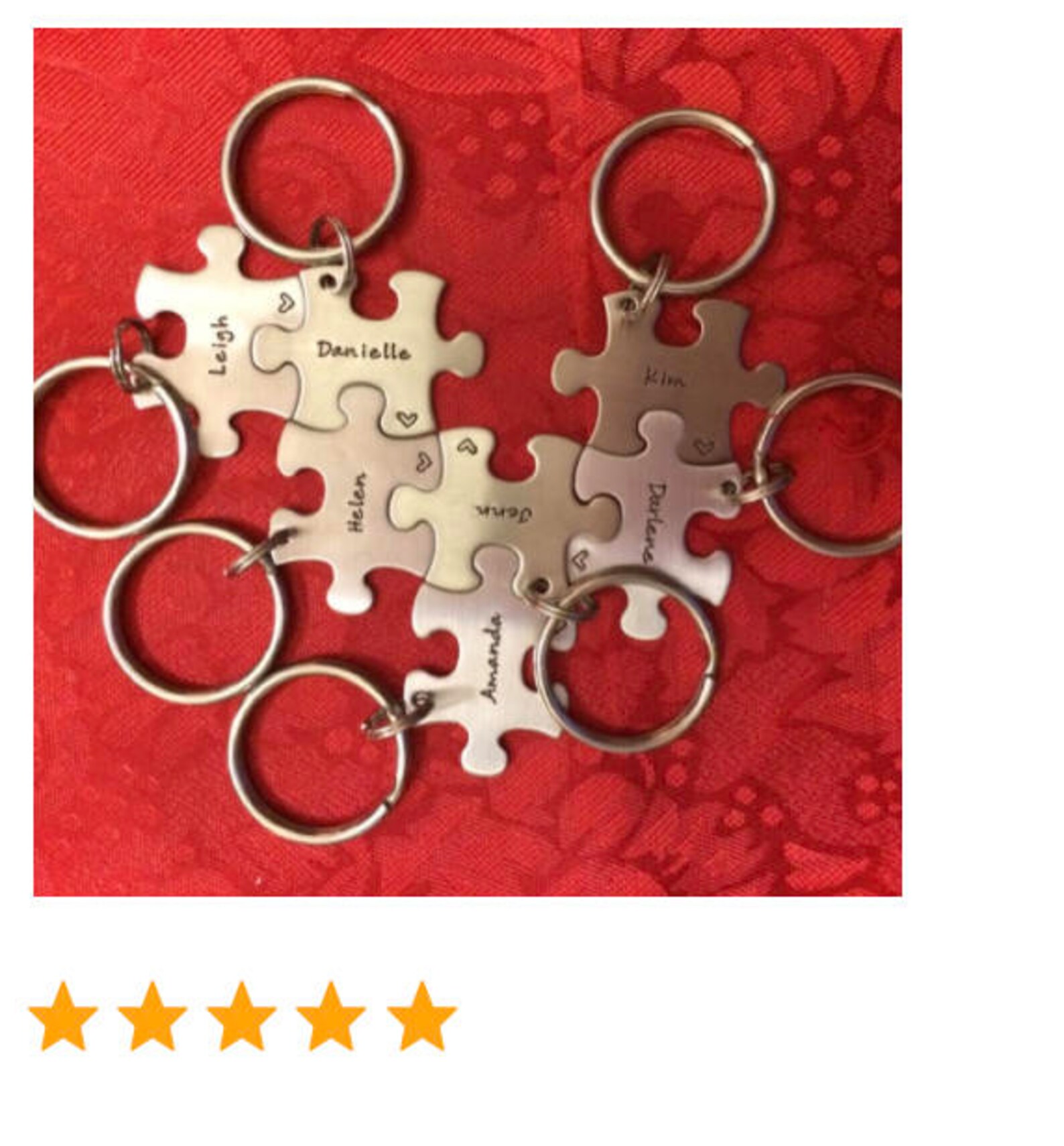 Customized Puzzle Piece Key Chain Personalized With Names Best Etsy